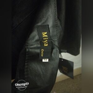 MISHA COLLECTION Black Mini Skirt - Faux Leather